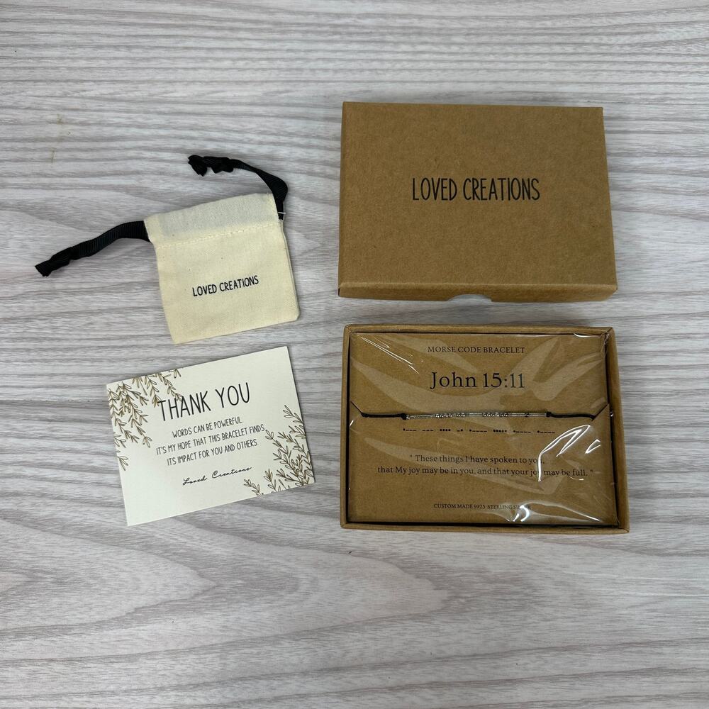 Loved Creations Morse Code Bracelet John 15:11 Christian Jewelry Sterling Silver